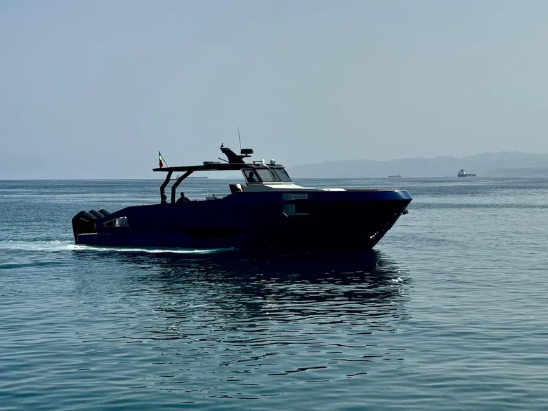 Slide: The Image of Aicon Audace 50 yacht cruising on calm waters, 2025 model. - 11