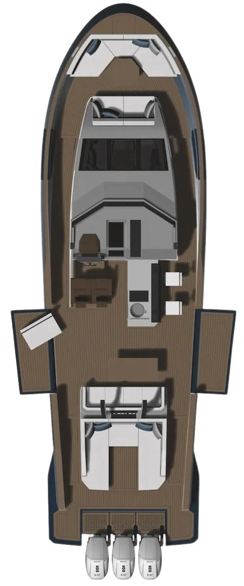 Slide: The Image of Top view of 2025 Aicon Audace 50 luxury yacht layout. - 114