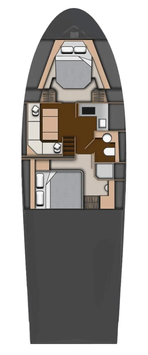 Slide: The Image of Floor plan of the 2025 Aicon Audace 50 luxury yacht, showcasing cabin layout. - 113