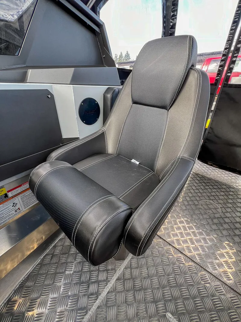 Slide: The Image of 2024 Stabicraft 2050 Treker Sportfish interior seat with black upholstery. - 10