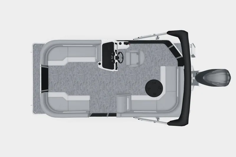 Slide: The Image of Top view of 2024 Sweetwater 2086 CX pontoon boat with spacious seating layout. - 10