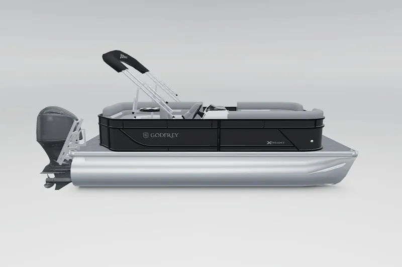 Slide: The Image of 2024 Sweetwater 2086 CX pontoon boat, sleek design, side view, modern features. - 11
