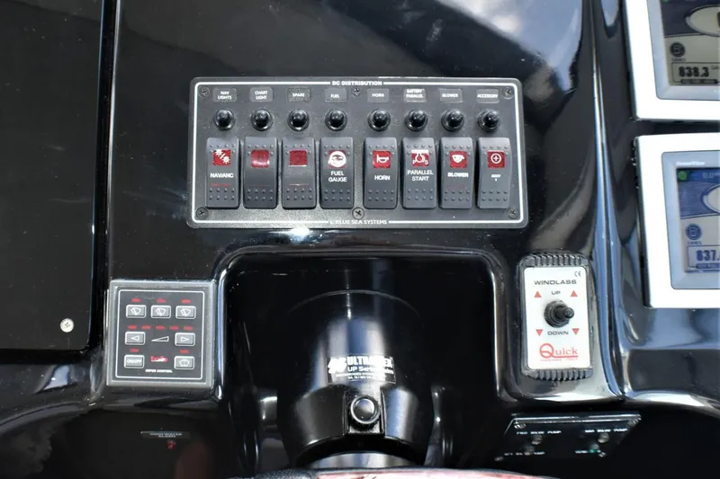 Slide: The Image of Control panel of a 2019 Silverton 41 Sport Bridge boat. - 31