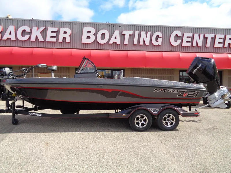 Slide: The Image of 2024 Nitro ZV21 boat at Tracker Boating Center. - 0