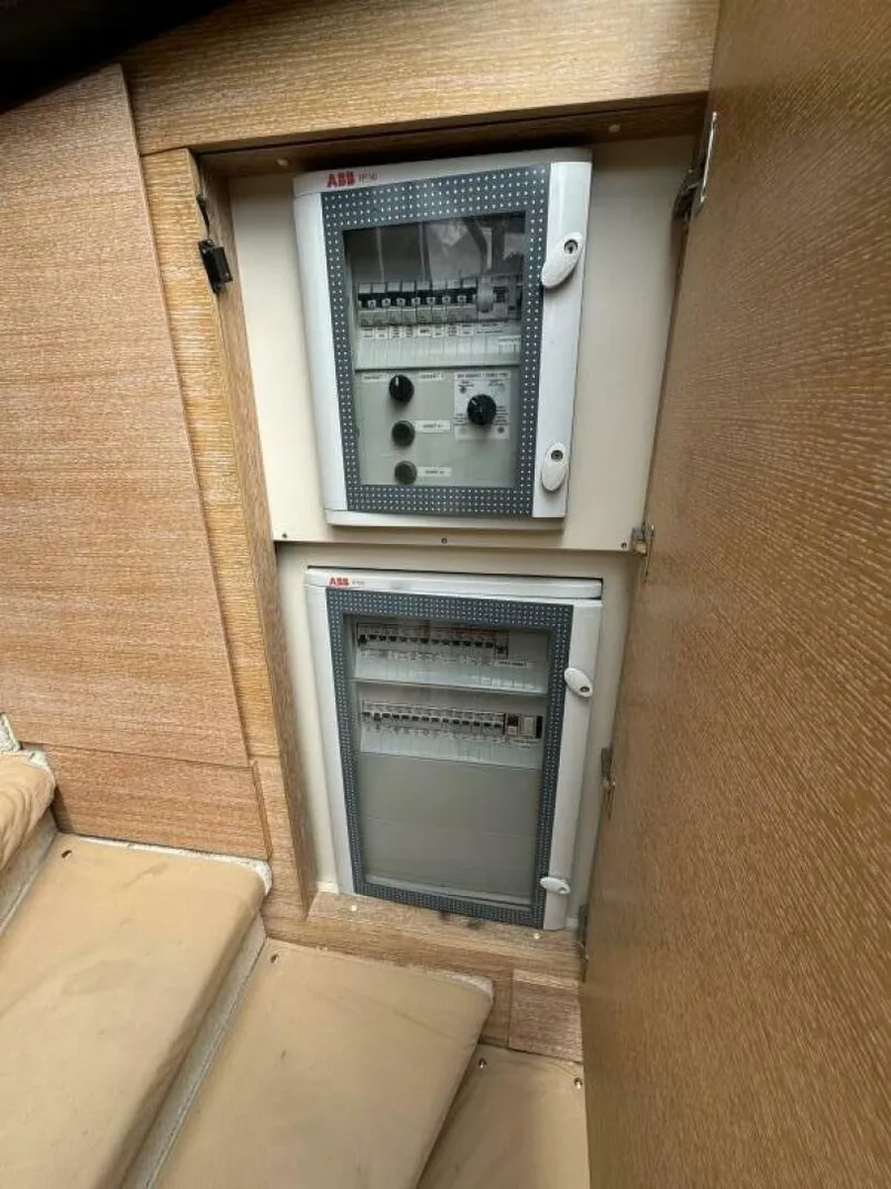 Slide: The Image of Electrical control panels on a 2013 Azimut 64 Fly yacht. - 15