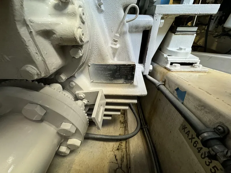 Slide: The Image of Engine compartment of a 2013 Azimut 64 Fly yacht showing mechanical components. - 35