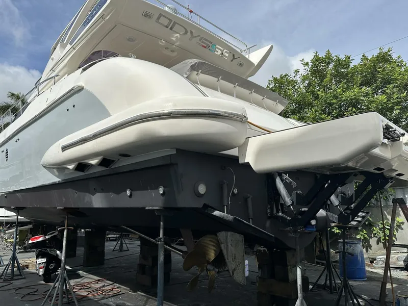 Slide: The Image of 2013 Azimut 64 Fly yacht on dry dock for maintenance. - 41
