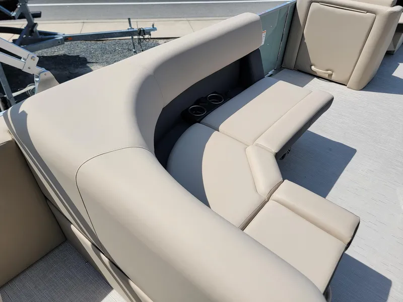 Slide: The Image of Luxurious seating on the 2025 Harris Cruiser 230 pontoon boat. - 24