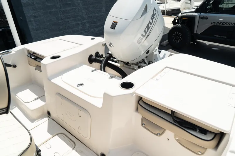 Slide: The Image of 2024 Carolina Skiff 17 LS boat with Suzuki outboard motor. - 7