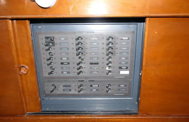 Slide: The Image of Electrical control panel on a 1970 Southern Ocean GALLANT 53 sailboat. - 12