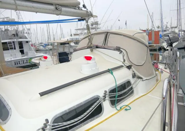 Slide: The Image of 1970 Southern Ocean GALLANT 53 sailboat docked at a marina. - 45