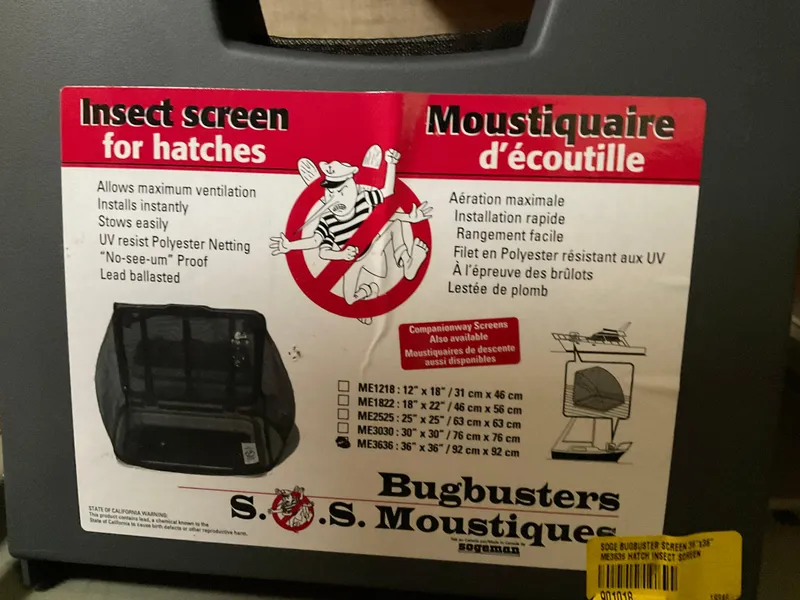 Slide: The Image of Insect screen for hatches packaging, featuring UV-resistant polyester netting for Jeanneau Attalia 1983. - 22