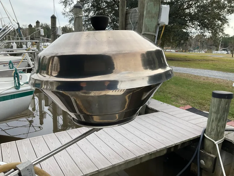 Slide: The Image of Stainless steel grill on a docked 1983 Jeanneau Attalia sailboat. - 33