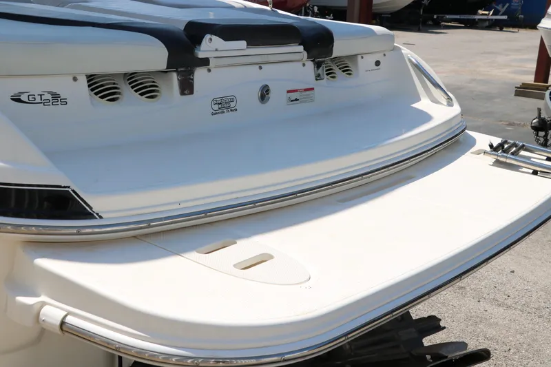 Slide: The Image of 2008 Glastron GT225 boat stern with swim platform. - 9
