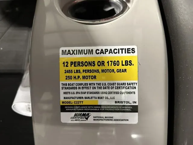 Slide: The Image of Control panel of 2025 Barletta Boats Cabrio C22UC with labeled switches. - 27