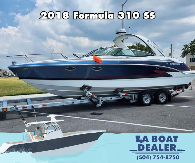 Slide: The Image of 2018 Formula 310 Sun Sport boat on trailer at LA Boat Dealer. - 0