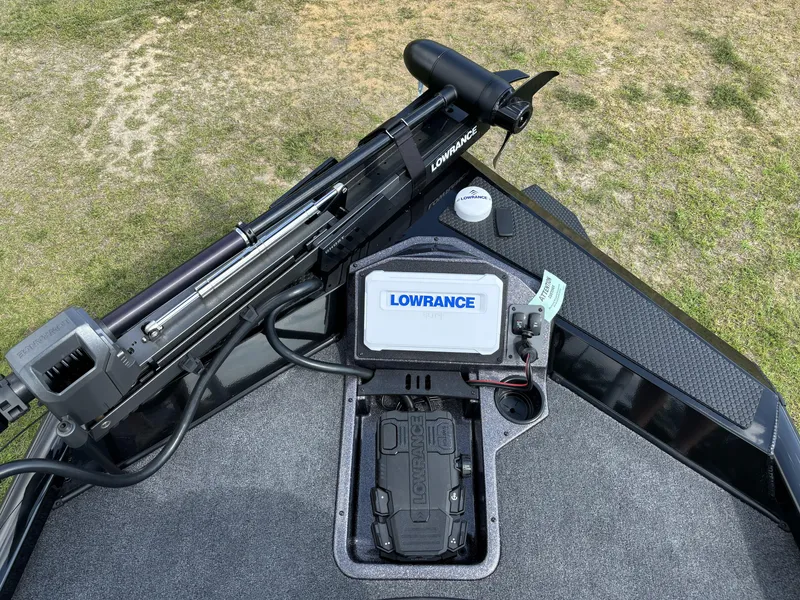 Slide: The Image of 2024 Ranger RT188P boat with Lowrance electronics and trolling motor. - 12