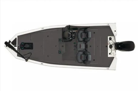 Slide: The Image of 2025 Tracker Pro Team 175 TXW fishing boat, top view, spacious deck layout. - 3