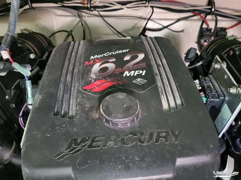 Slide: The Image of Close-up of MerCruiser 6.2 MPI engine in 2008 Monterey 350 Sport Yacht. - 33