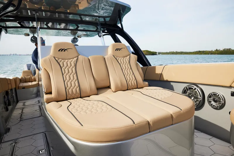 Slide: The Image of Luxurious seating on the 2024 Midnight Express 37' Open boat. - 13
