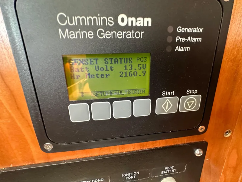 Slide: The Image of Cummins Onan marine generator display on 2014 Albemarle 360 Express Fisherman boat. - 29