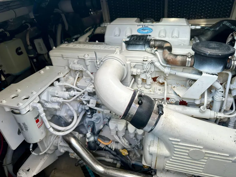 Slide: The Image of Engine of 2014 Albemarle 360 Express Fisherman boat, showcasing detailed components. - 37