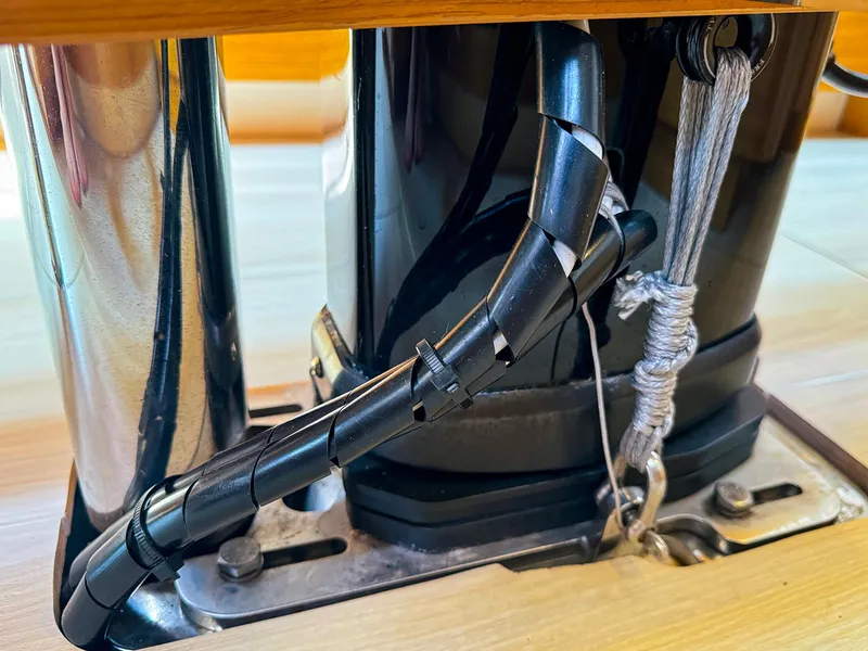 Slide: The Image of Close-up of Dehler 42c 2021 sailboat rigging and wiring details. - 23