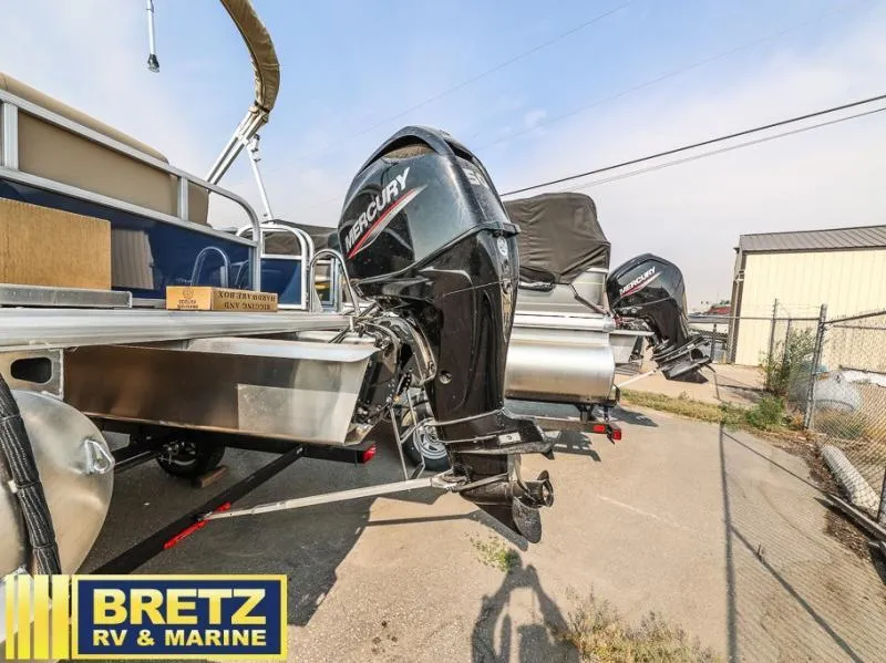 Slide: The Image of 2025 BASS BUGGY 16 XL Select pontoon boat with Mercury outboard motor at Bretz RV & Marine. - 5