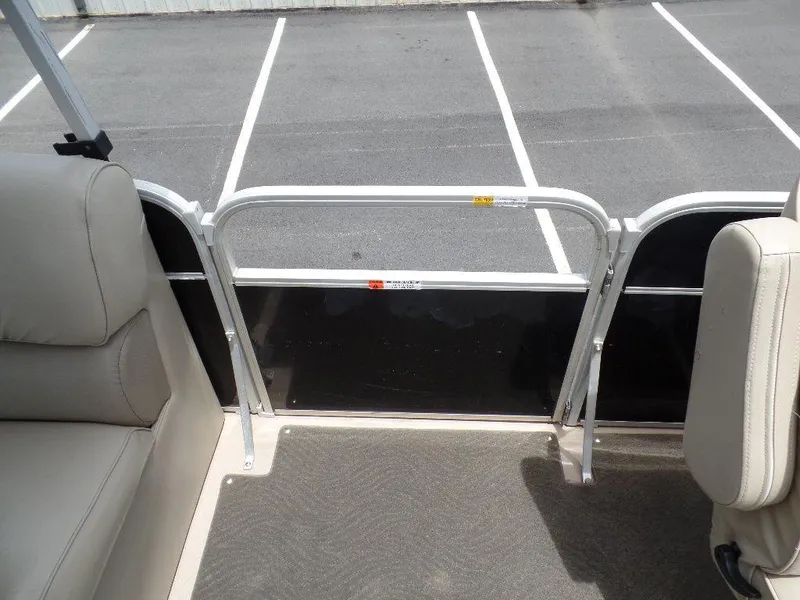 Slide: The Image of Interior view of 2013 SunCatcher Elite 326 SS pontoon boat with seating and gate. - 18