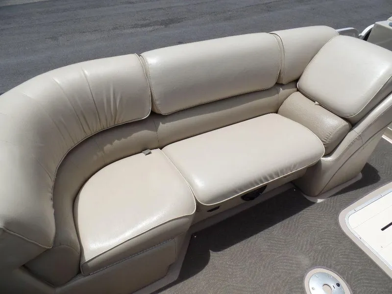 Slide: The Image of 2013 SunCatcher Elite 326 SS beige leather boat seating. - 5