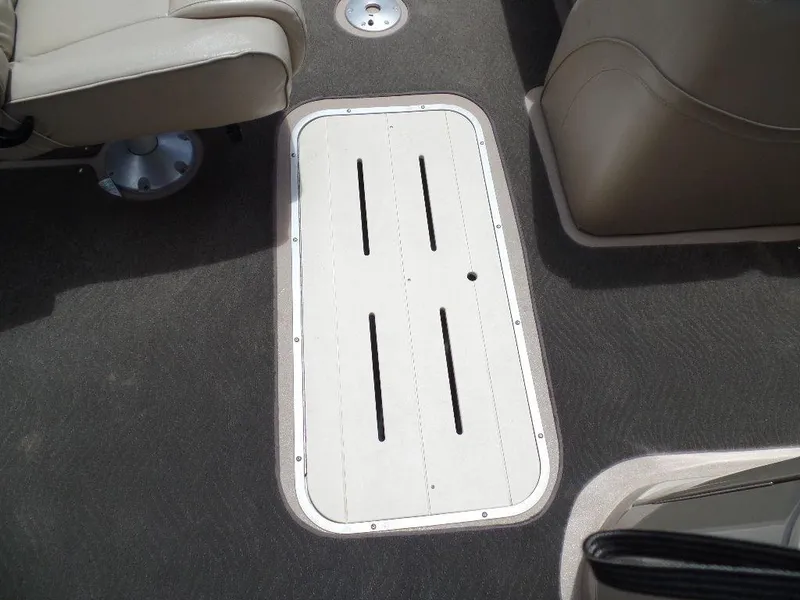 Slide: The Image of 2013 SunCatcher Elite 326 SS boat interior floor compartment. - 9