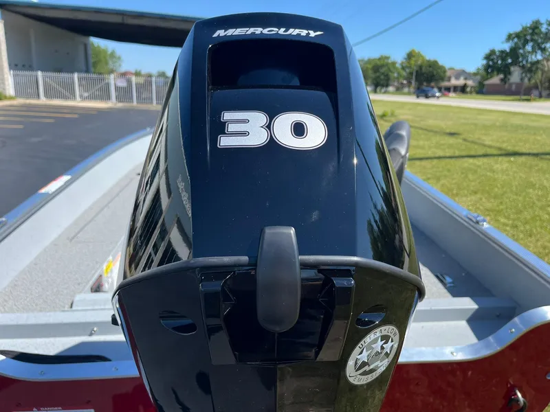 Slide: The Image of 2025 Lund 1600 Fury Tiller with Mercury 30 HP outboard motor. - 20