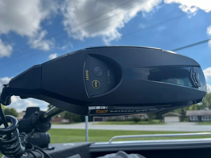 Slide: The Image of Close-up of Minn Kota trolling motor on 2025 Lund 1975 Tyee boat. - 23