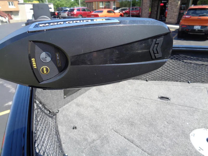 Slide: The Image of Close-up of 2024 Lund 1875 Impact XS boat trolling motor. - 13