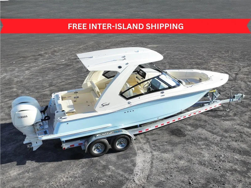 The Image of 2025 Scout 277 Dorado boat on trailer, offering free inter-island shipping. - 0