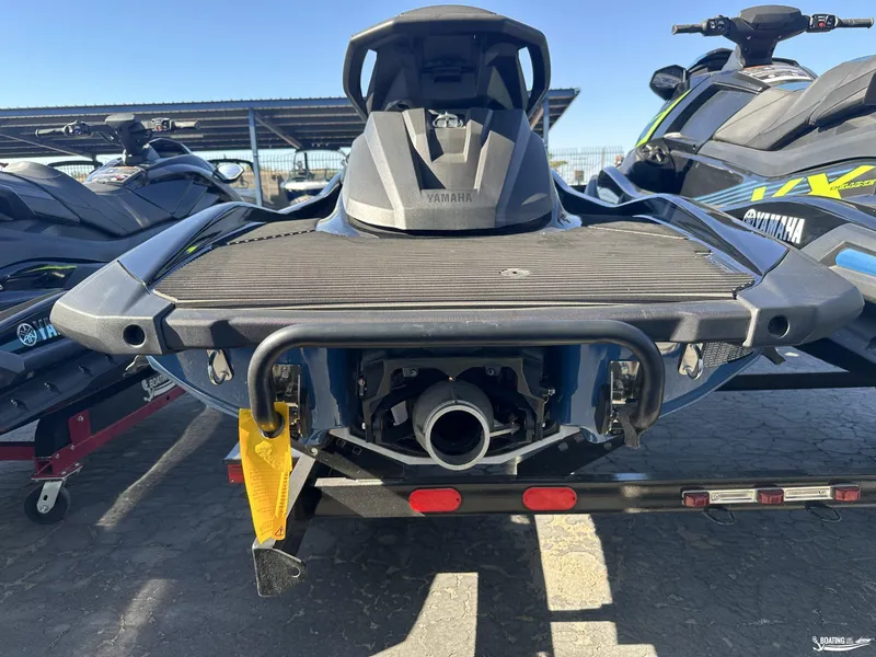 Slide: The Image of 2024 Yamaha WaveRunner VX Deluxe rear view on trailer. - 8