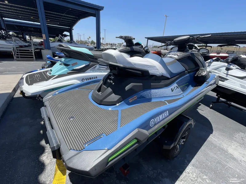 Slide: The Image of 2024 Yamaha WaveRunner VX Cruiser w/Audio in a showroom. - 2