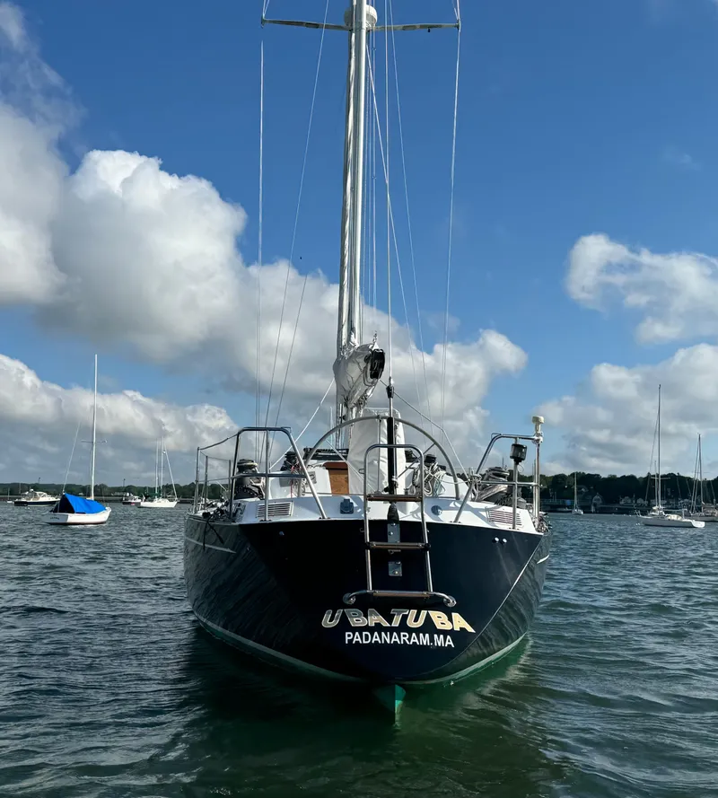 Slide: The Image of 1983 Islander 40 sailboat anchored in Padanarama, MA. - 9