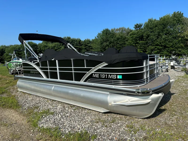 The Image of 2014 Sanpan SP2200BC3 pontoon boat on gravel surface. - 1