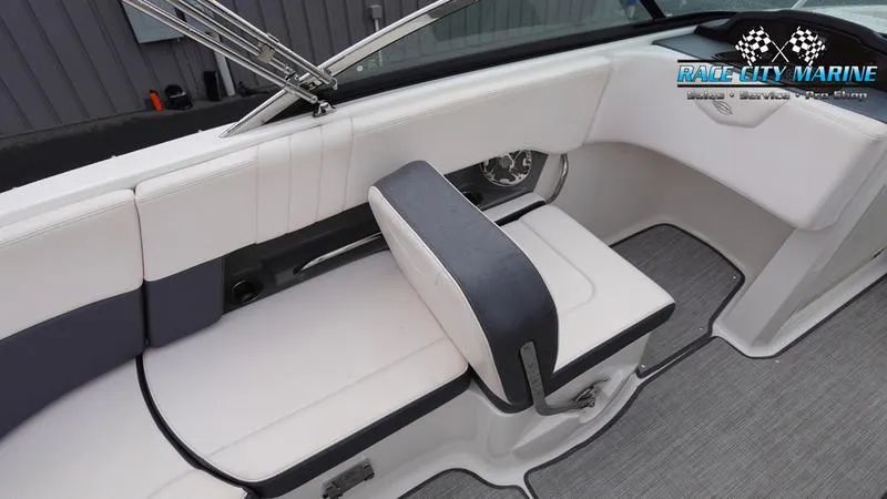 Slide: The Image of Interior seating of a 2020 Chaparral 237 SSX boat by Race City Marine. - 14