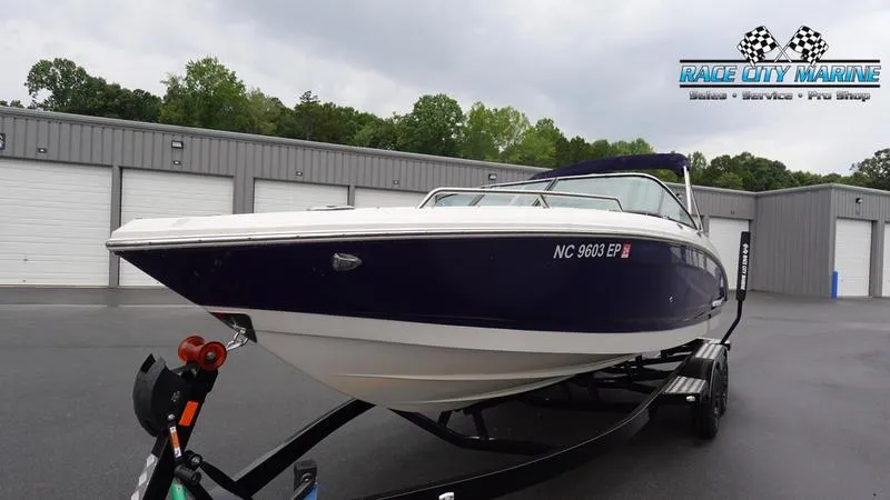 Slide: The Image of 2020 Chaparral 237 SSX boat on trailer at Race City Marine dealership. - 3