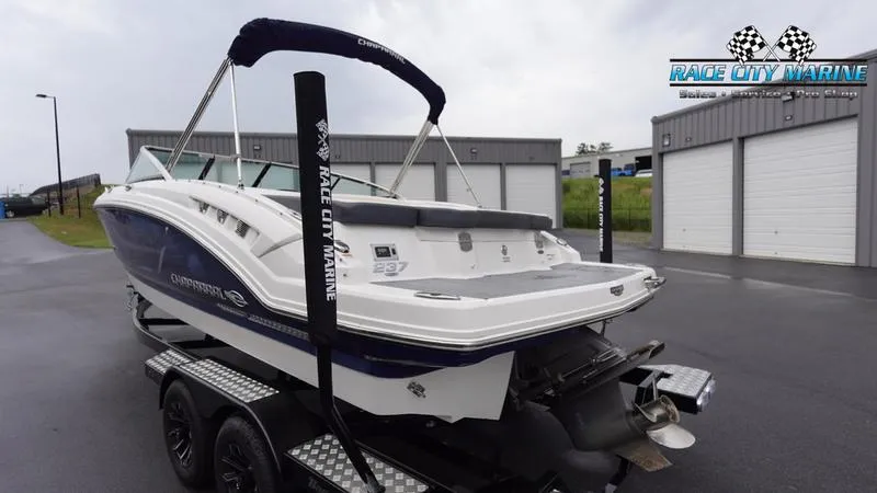 Slide: The Image of 2020 Chaparral 237 SSX boat on trailer at Race City Marine. - 4