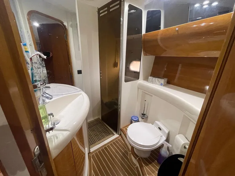Slide: The Image of Bathroom interior of a 2001 Viking Princess 45 Flybridge Sport Cruiser yacht. - 12