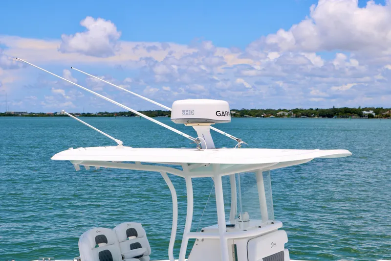 Slide: The Image of 2016 Stamas 317 Tarpon boat with Garmin radar on calm waters. - 10