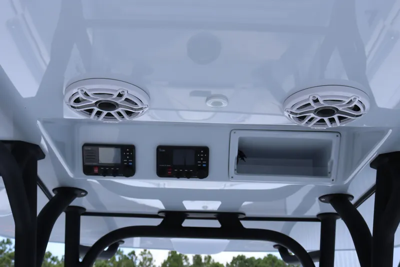 Slide: The Image of 2025 Yellowfin 32 Offshore boat electronics and speaker system. - 15