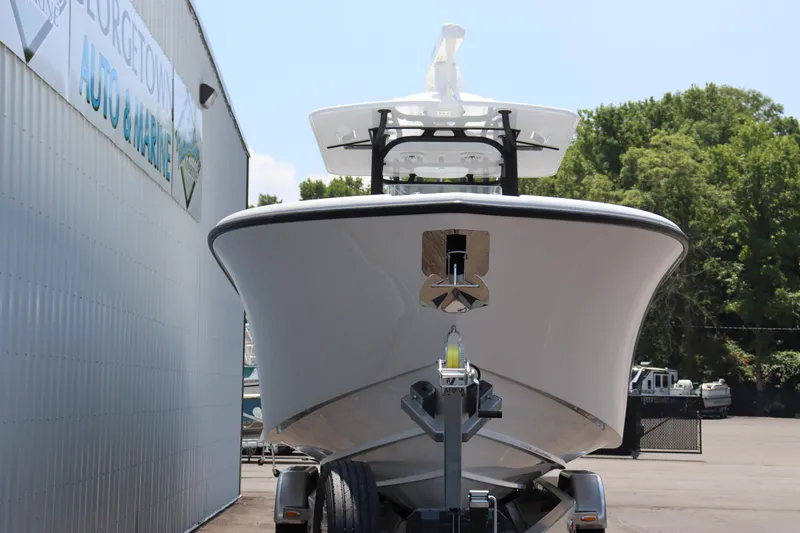 Slide: The Image of 2025 Yellowfin 32 Offshore boat on trailer at Georgetown Auto & Marine. - 20