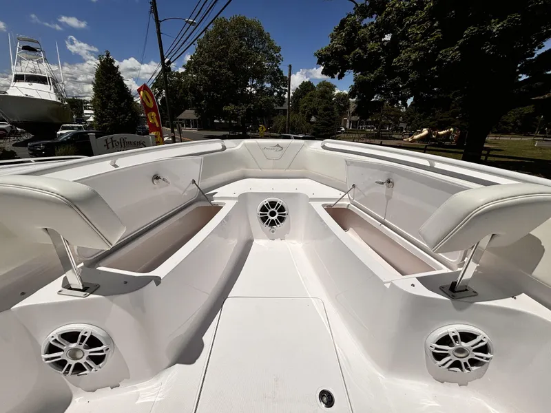 Slide: The Image of Streamline 26CC 2022 boat interior with seating and storage compartments. - 7