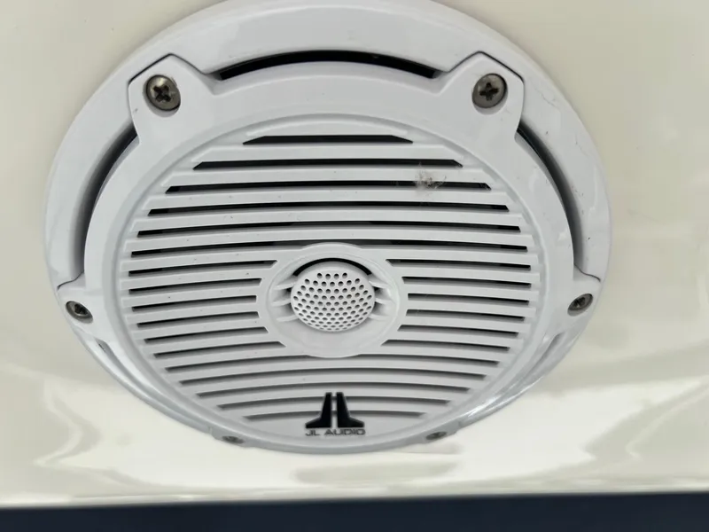 Slide: The Image of Close-up of JL Audio speaker on 2009 Sea Ray 270 Sundancer boat. - 33