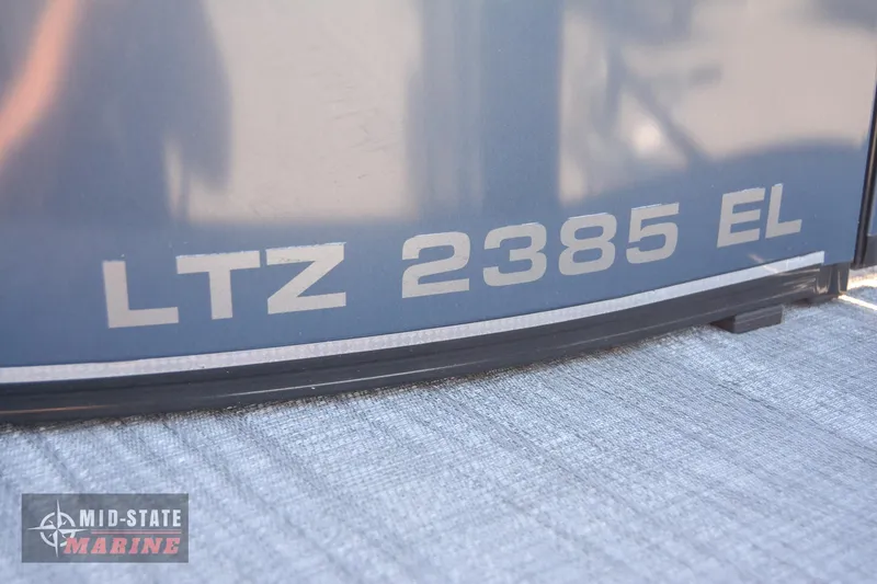 Slide: The Image of 2023 Tahoe Pontoon LTZ Elite 2385 EL boat model close-up. - 7