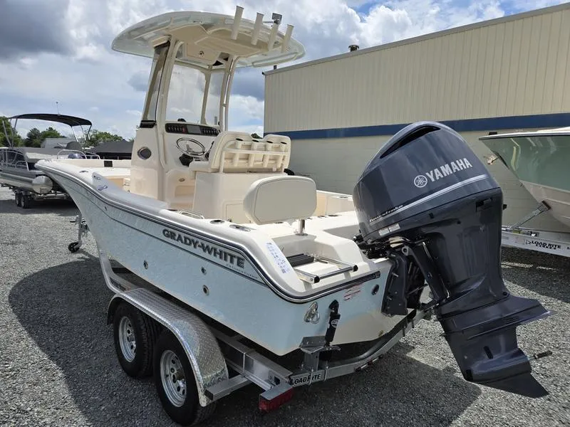 Slide: The Image of 2025 Grady-White 231 CE boat with Yamaha engine on trailer. - 20